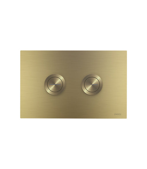 Parisi Pneumatic Twin Button Set - Brushed Brass-PA247-blue-leaf-bathware