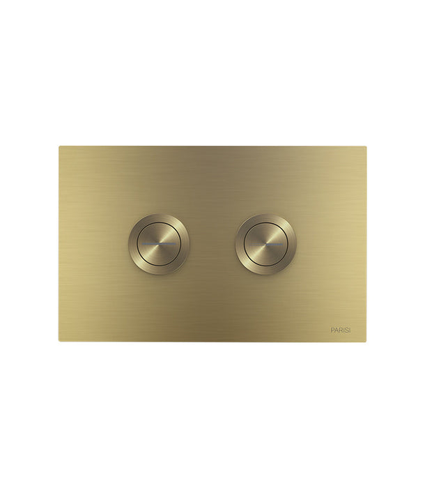 Parisi Pneumatic Twin Button Set - Brushed Brass-PA247-blue-leaf-bathware