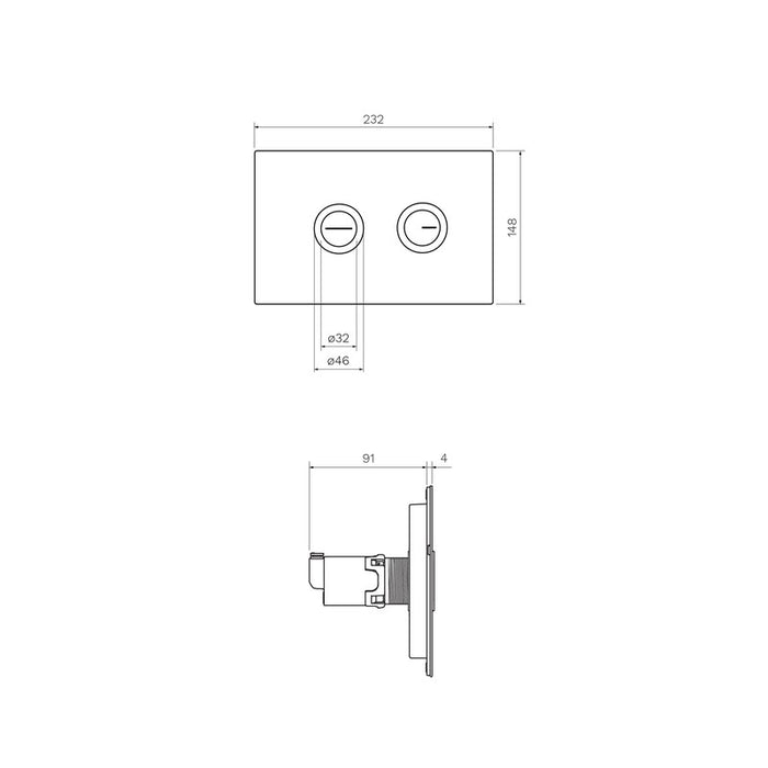 Parisi Pneumatic Twin Button Set - Chrome-PA241-blue-leaf-bathware