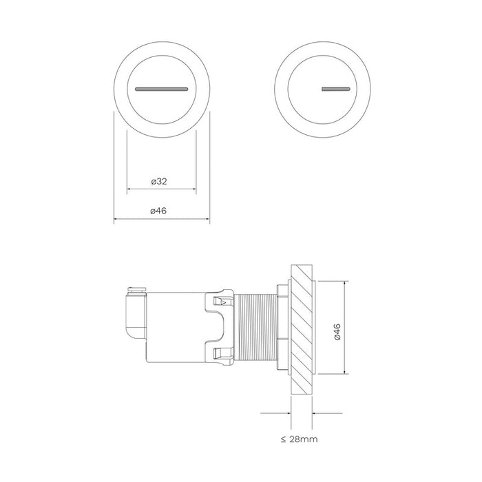 Parisi Pneumatic Twin Separate Button Set - Brushed Chrome-PA243-blue-leaf-bathware