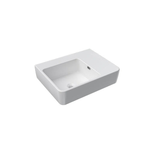 Parisi Quasar 60 Wall Basin with Right Hand Shelf-SMQU600R/S-blue-leaf-bathware