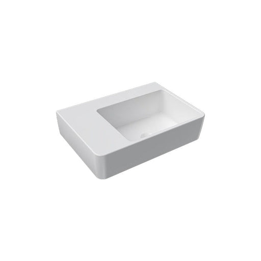 Parisi Quasar 65 Bench Basin with Left Hand Shelf-SMQU650L/A-blue-leaf-bathware