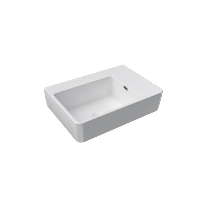 Parisi Quasar 65 Wall Basin with Right Hand Shelf-SMQU650R/S-blue-leaf-bathware