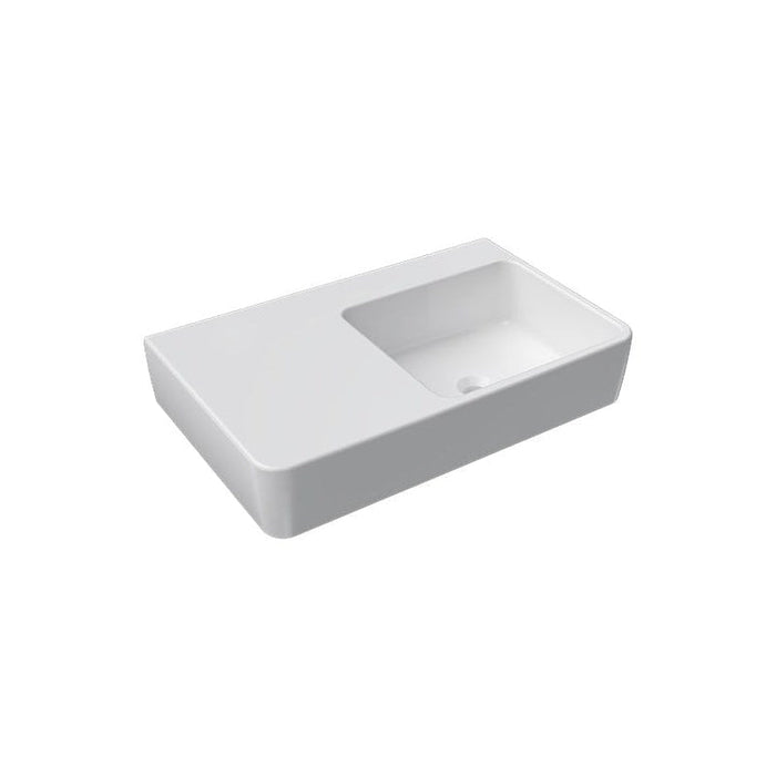 Parisi Quasar 75 Bench Basin with Left Hand Shelf-SMQU750L/A-blue-leaf-bathware