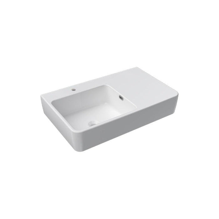 Parisi Quasar 75 Bench Basin with Right Hand Shelf-SMQU751R/A-blue-leaf-bathware