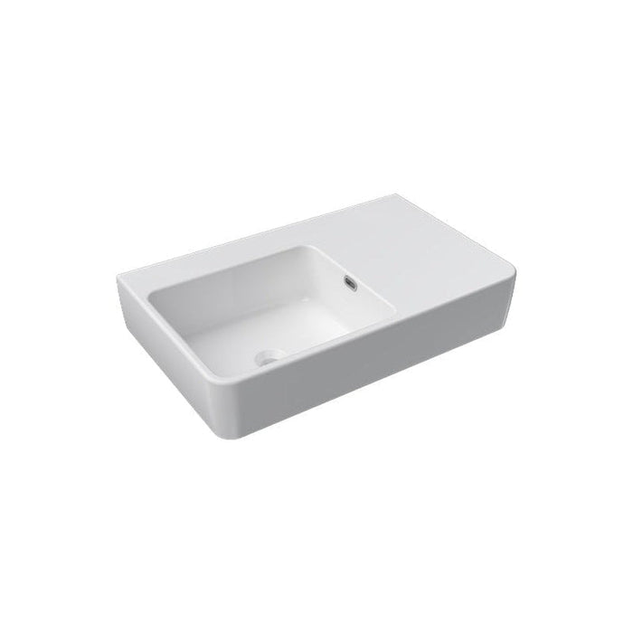 Parisi Quasar 75 Wall Basin with Right Hand Shelf-SMQU750R/S-blue-leaf-bathware