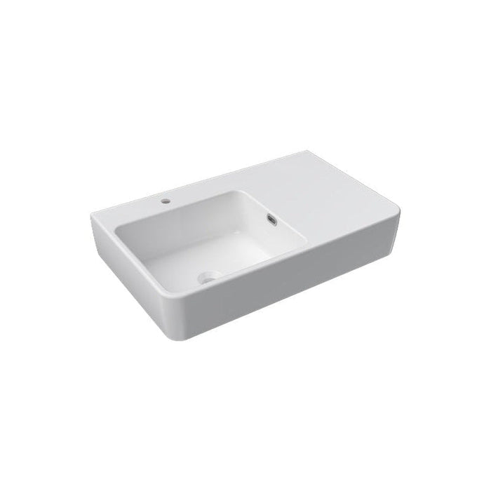 Parisi Quasar 75 Wall Basin with Right Hand Shelf-SMQU751R/S-blue-leaf-bathware