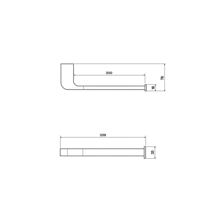 Parisi Quasar Hand Towel Rail 240mm-PQ.TR24-blue-leaf-bathware