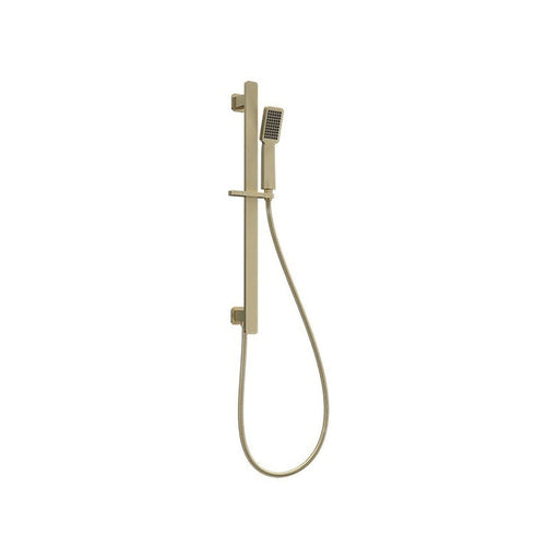 Parisi Quasar II Sliding Rail with Hand Shower Brushed Brass-Q2.SR.46-blue-leaf-bathware