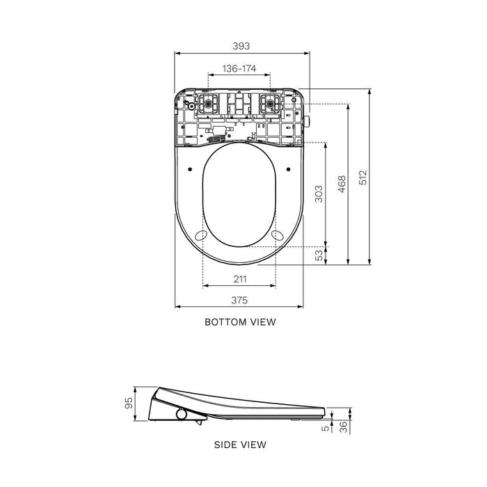 Parisi Serena Bidet Seat (Bottom Inlet)-EC105-blue-leaf-bathware