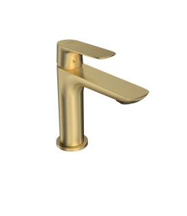 Parisi Slim II Basin Mixer - Brushed Brass-S2.01-1H.46-blue-leaf-bathware