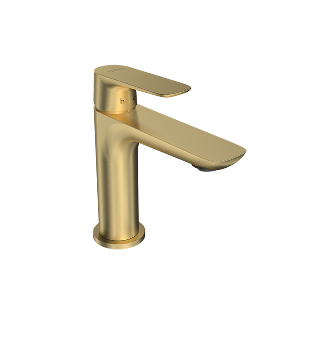 Parisi Slim II Basin Mixer - Brushed Brass-S2.01-1H.46-blue-leaf-bathware