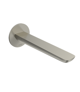 Parisi Slim II Wall Bath Spout 190mm - Brushed Nickel-S2.02WF190.41-blue-leaf-bathware