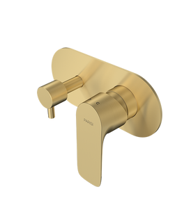 Parisi Slim II Wall Mixer with 2-Way Diverter - Brushed Brass-S2.04.46-blue-leaf-bathware