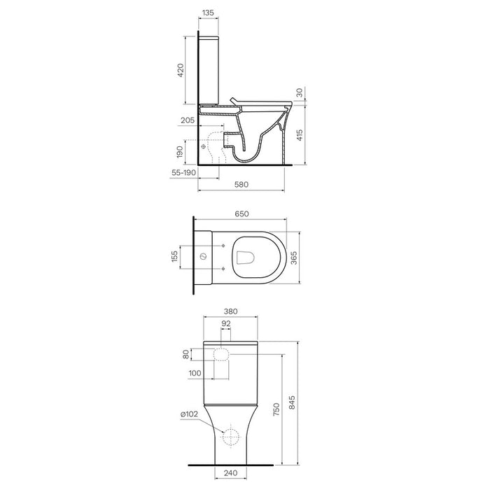 Parisi Slim Wall Faced Suite-PN700-blue-leaf-bathware