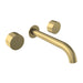 Parisi Stereo Wall Set with 190mm Spout - Brushed Brass-SS.01-3W190C.46-blue-leaf-bathware