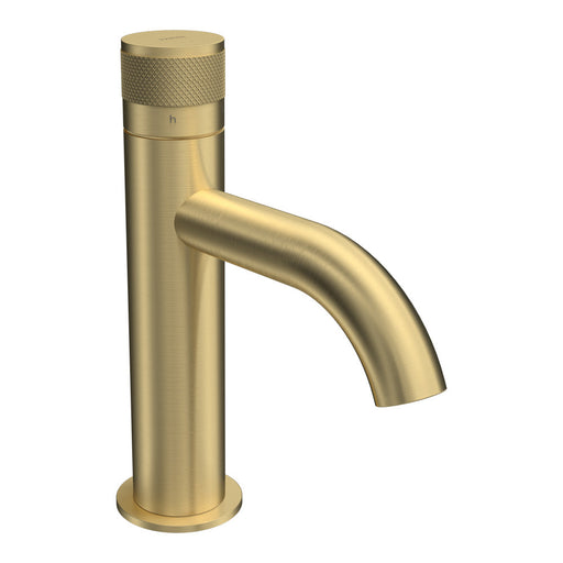 Parisi Todo II Basin Mixer with Curved Spout - Brushed Brass-T2DO.01-1HC.46-blue-leaf-bathware