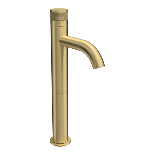 Parisi Todo II High Basin Mixer with Curved Spout - Brushed Brass-T2DO.01-1HCH120.46-blue-leaf-bathware