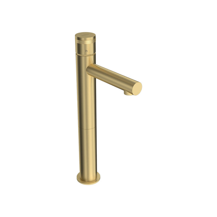 Parisi Todo II High Basin Mixer with Straight Spout - Brushed Brass-T2DO.01-1HH120.46-blue-leaf-bathware