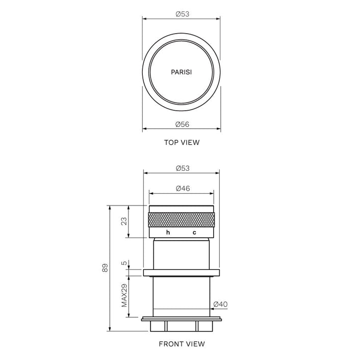 Parisi Todo II Hob Mixer - Brushed Nickel-T2DO.06-1H.41-blue-leaf-bathware