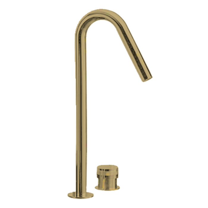 Parisi Todo II Hob Mixer with Gooseneck Swivel Spout - Brushed Brass-T2DO.06-2HSE.46-blue-leaf-bathware