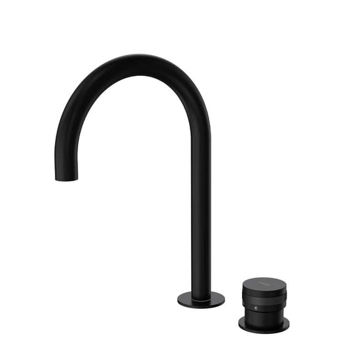 Parisi Todo II Hob Mixer with Round Swivel Spout - Matt Black-T2DO.06-2HSC.02-blue-leaf-bathware