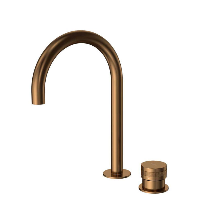 Parisi Todo II Hob Mixer with Round Swivel Spout - Matt Bronze-T2DO.06-2HSC.48-blue-leaf-bathware