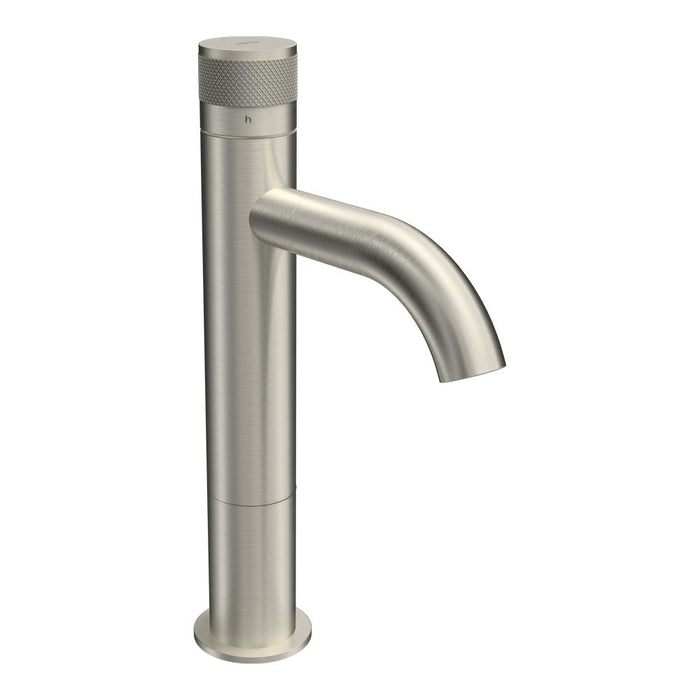 Parisi Todo II Mid Level Basin Mixer with Curved Spout - Brushed Nickel-T2DO.01-1HCH60.41-blue-leaf-bathware