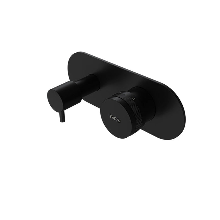 Parisi Todo II Wall Mixer with 2-Way Diverter - Matt Black-T2DO.04-D2E.02-blue-leaf-bathware