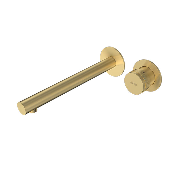 Parisi Todo II Wall Mixer with 220mm Spout (Individual Flanges) - Brushed Brass-T2DO.01-2RF220.46-blue-leaf-bathware