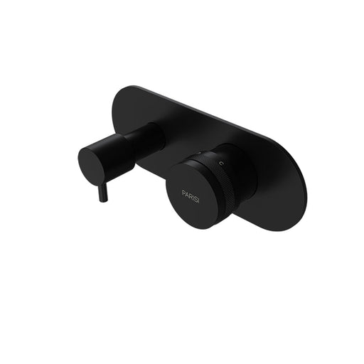 Parisi Todo II Wall Mixer with 3-Way Diverter - Matt Black-T2DO.04-D3E.02-blue-leaf-bathware