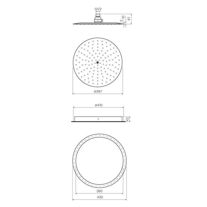 Parisi Tondo Ceiling Shower 400mm-TO.CS400-blue-leaf-bathware