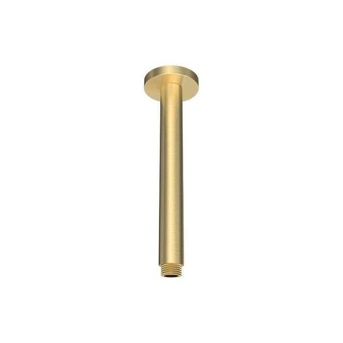 Parisi Tondo Ceiling Shower Arm 200mm Brushed Brass-TO.SA.1C.46-blue-leaf-bathware