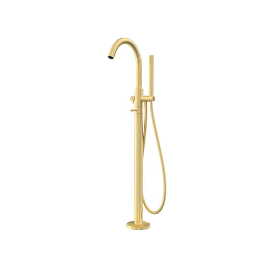 Parisi Tondo II Bath Filler with Hand Shower - Brushed Brass-T2.08-D2F.46-blue-leaf-bathware