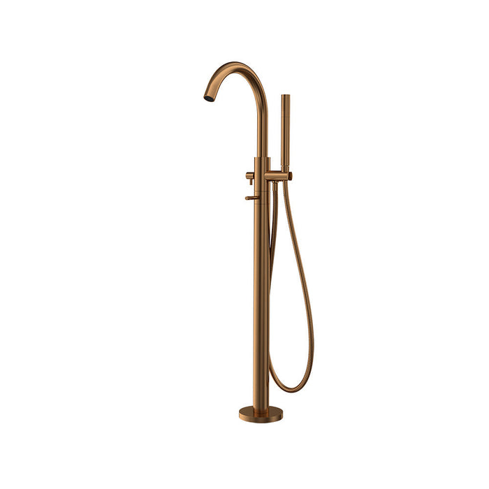 Parisi Tondo II Bath Filler with Hand Shower - Matt Bronze-T2.08-D2F.48-blue-leaf-bathware