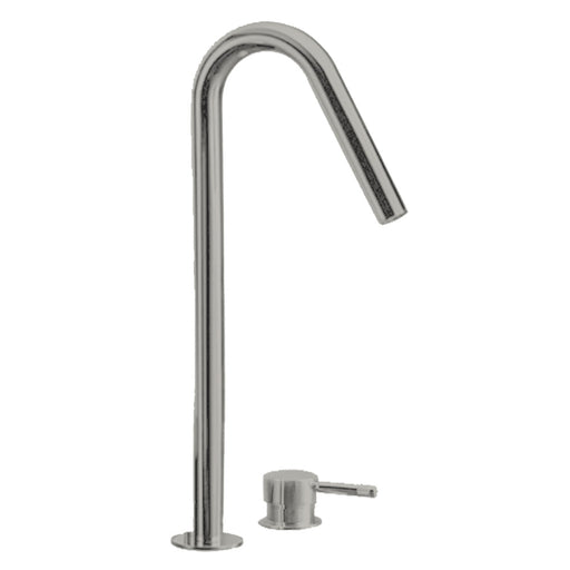 Parisi Tondo II Hob Mixer with Gooseneck Swivel Spout - Brushed Nickel-T2.06-2HSE.41-blue-leaf-bathware