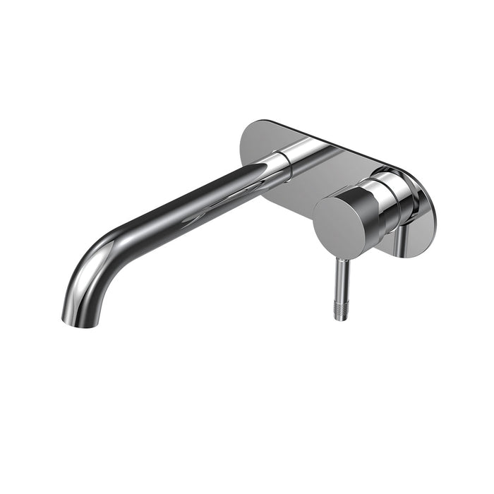 Parisi Tondo II Wall Mixer with 190mm Spout on Elliptical Plate - Chrome-T2.01-2E190C-blue-leaf-bathware