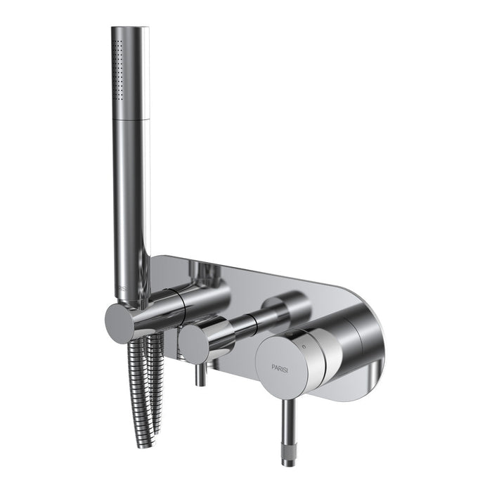 Parisi Tondo II Wall Mixer with 3-Way Diverter and Handshower - Chrome-T2.04-D3E-A-blue-leaf-bathware