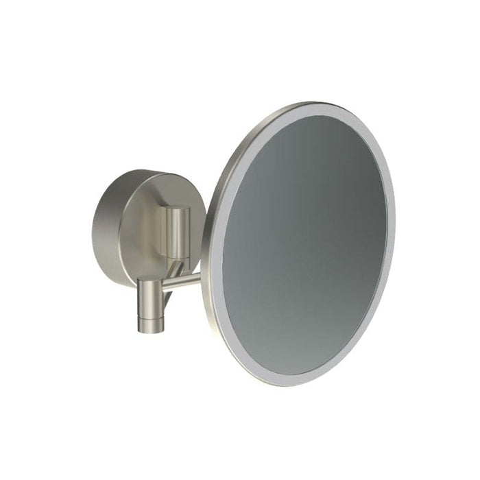 Parisi Tondo Round Magnifying Mirror with Light - Brushed Nickel-NE185.41-blue-leaf-bathware