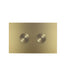 Parisi Twin Button Set on Brushed Brass Metal Plate for Low Level Cisterns-PA257-blue-leaf-bathware