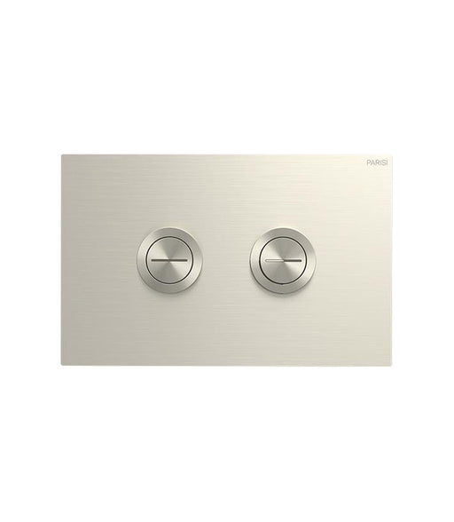 Parisi Twin Button Set on Brushed Nickel Metal Plate for Low Level Cisterns-PA251.41-blue-leaf-bathware