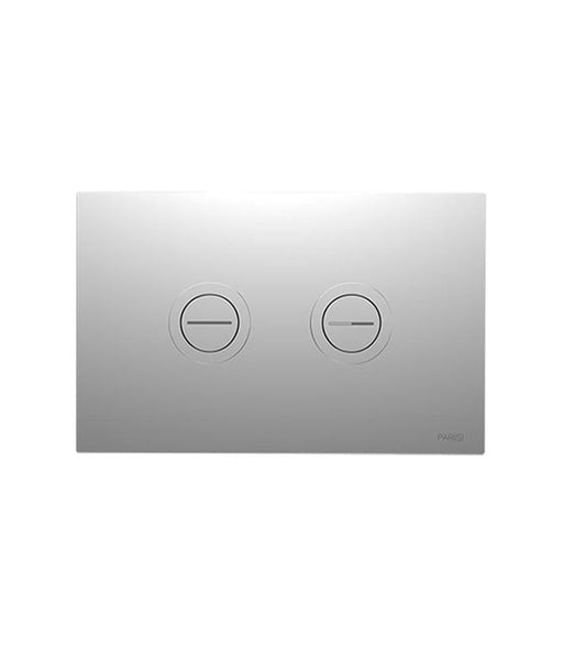 Parisi Twin Button Set on Chrome Metal Plate for Low Level Cisterns-PA251-blue-leaf-bathware