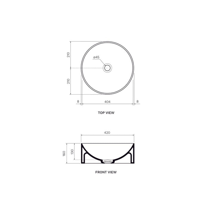 Parisi Twinset Slim 420 Bench Basin - Gloss White-FLTW42C-blue-leaf-bathware