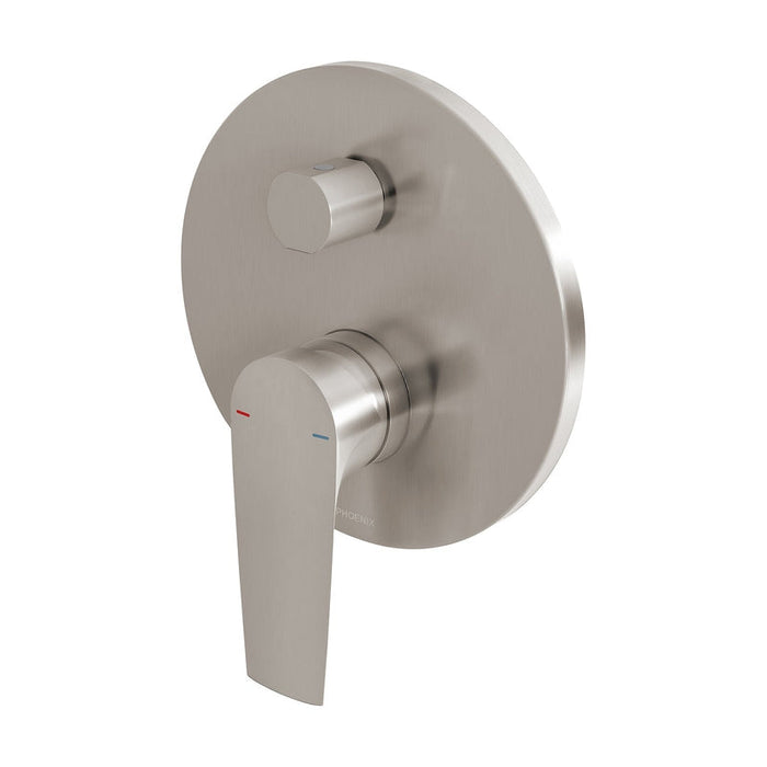 Phoenix Arlo Shower / Bath Diverter Mixer Trim Kit Only - Brushed Nickel-151-7940-40-blue-leaf-bathware