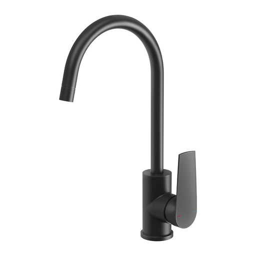 Phoenix Arlo Sink Mixer 200mm Gooseneck - Matte Black-151-7310-10-blue-leaf-bathware