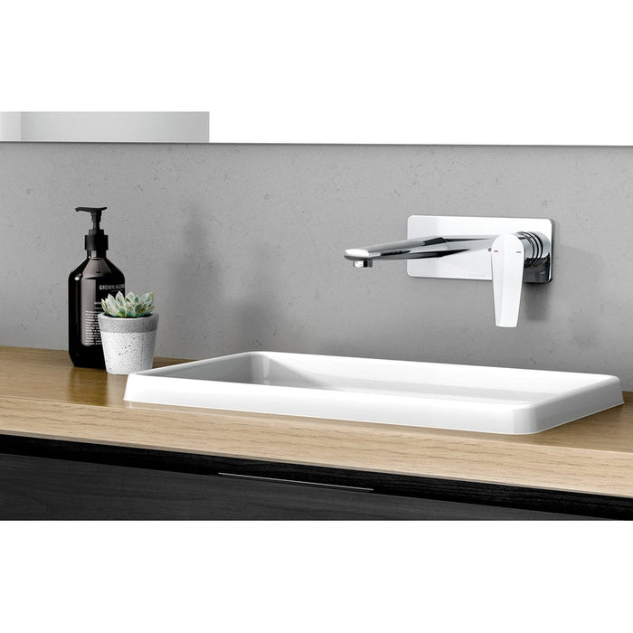 Phoenix Arlo Wall Basin / Bath Mixer Set 200mm Trim Kit Only - Brushed Nickel-151-7812-40-blue-leaf-bathware