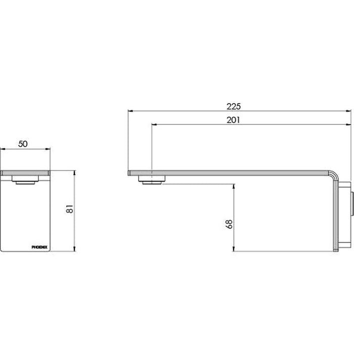 Phoenix Axia Wall Basin / Bath Outlet 200mm Brushed Nickel-117-7610-40-blue-leaf-bathware