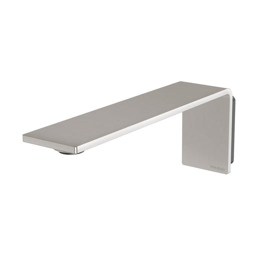 Phoenix Axia Wall Basin / Bath Outlet 200mm Brushed Nickel-117-7610-40-blue-leaf-bathware