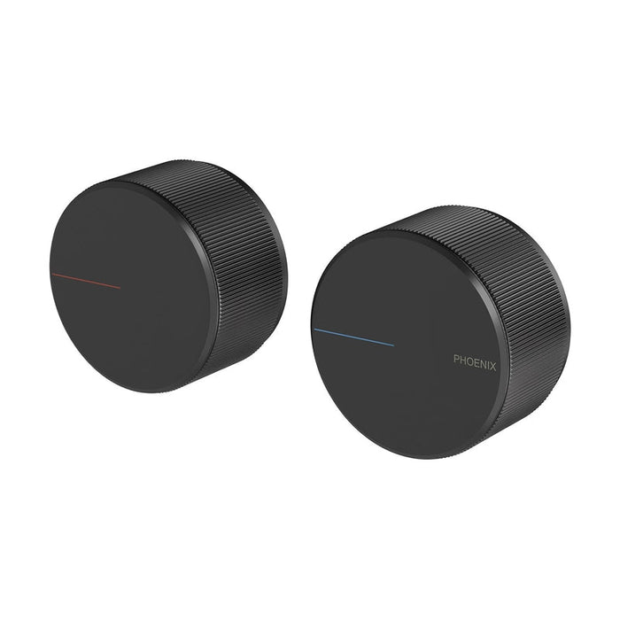 Phoenix Axia Wall Top Assemblies 15mm Extended Spindles Matte Black-117-0670-10-blue-leaf-bathware