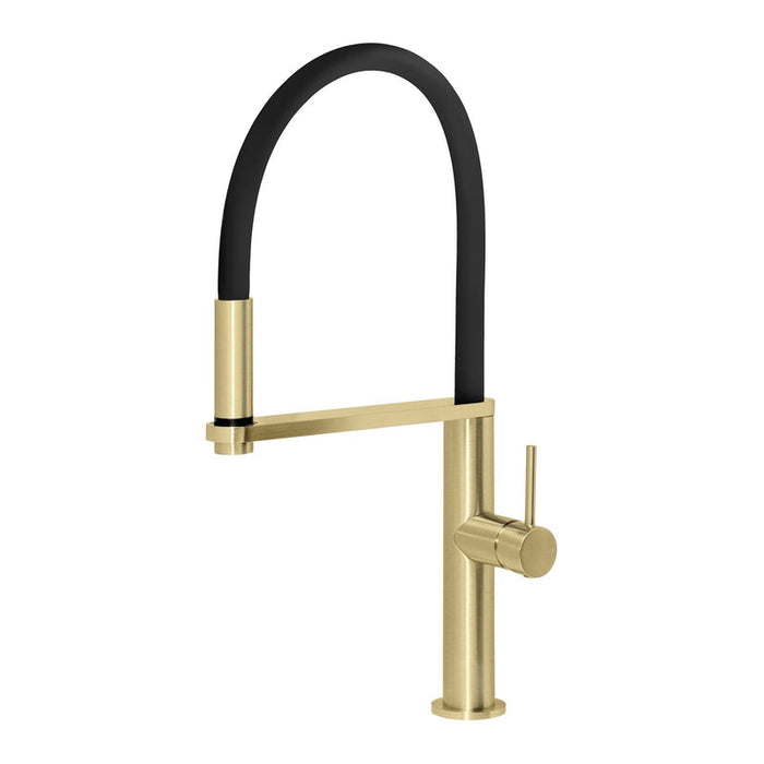 Phoenix Blix Flexible Hose Sink Mixer Round - Brushed Gold-10473100BG-blue-leaf-bathware